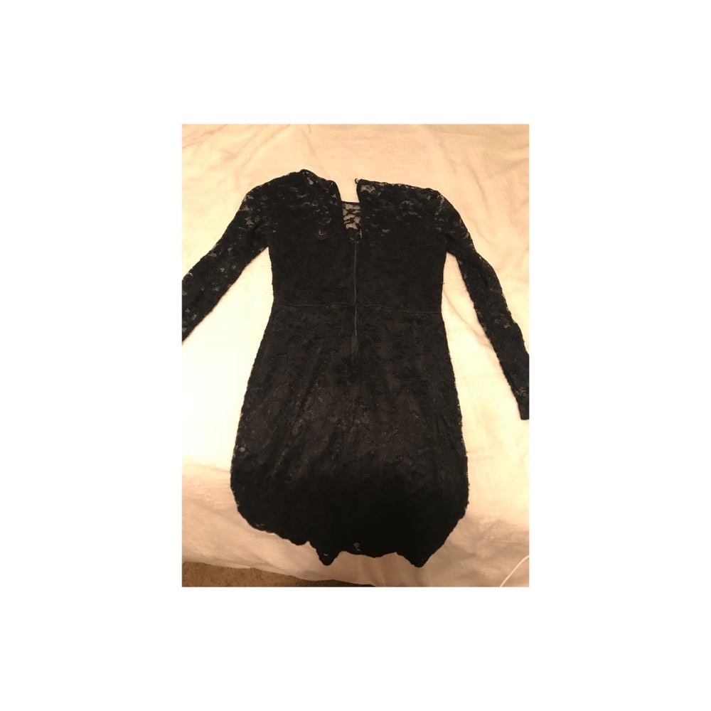Black fitted lace dress